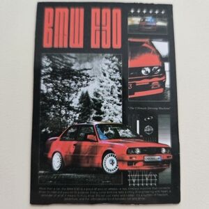 BMW E30 Vintage Editorial Custom Poster Magnet